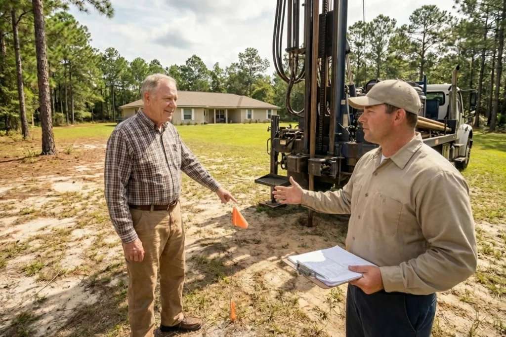 Lake City homeowner planning new well installation